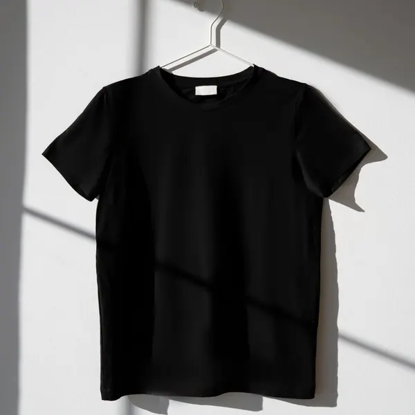 Camiseta de algodão, preta